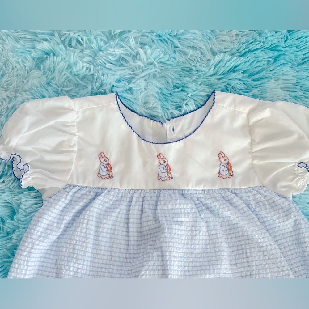 Classic Whimsy 3T Gingham Easter Bunny Dress